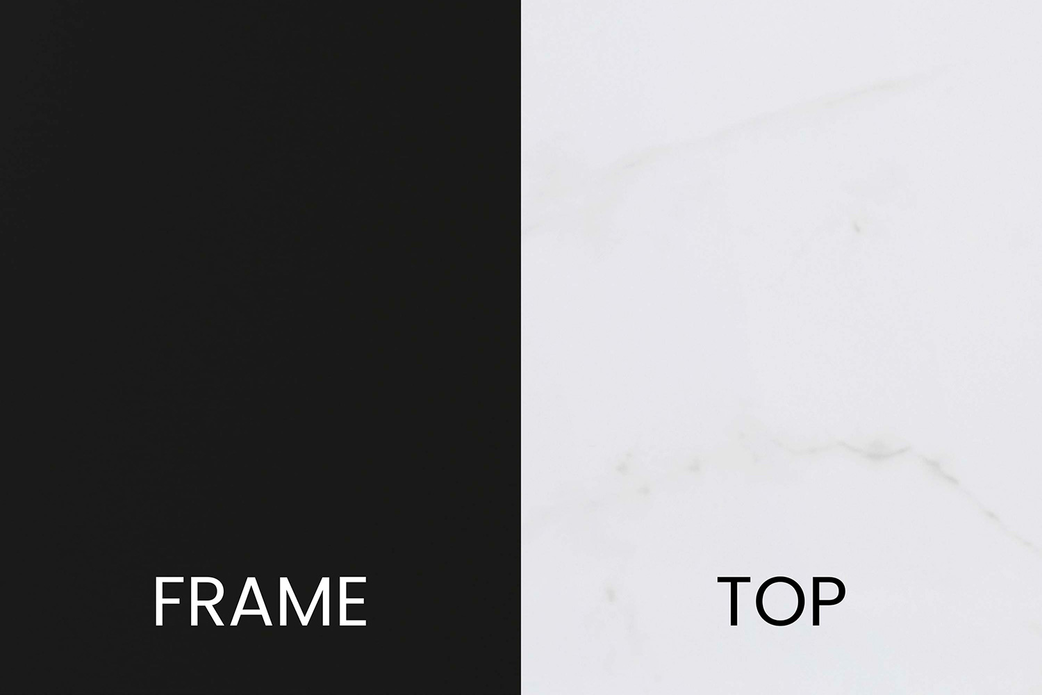 BLNK Hampstead Collection Coffee and End Table Set with White Marbled Laminate Top 3 Piece - Matte Black
