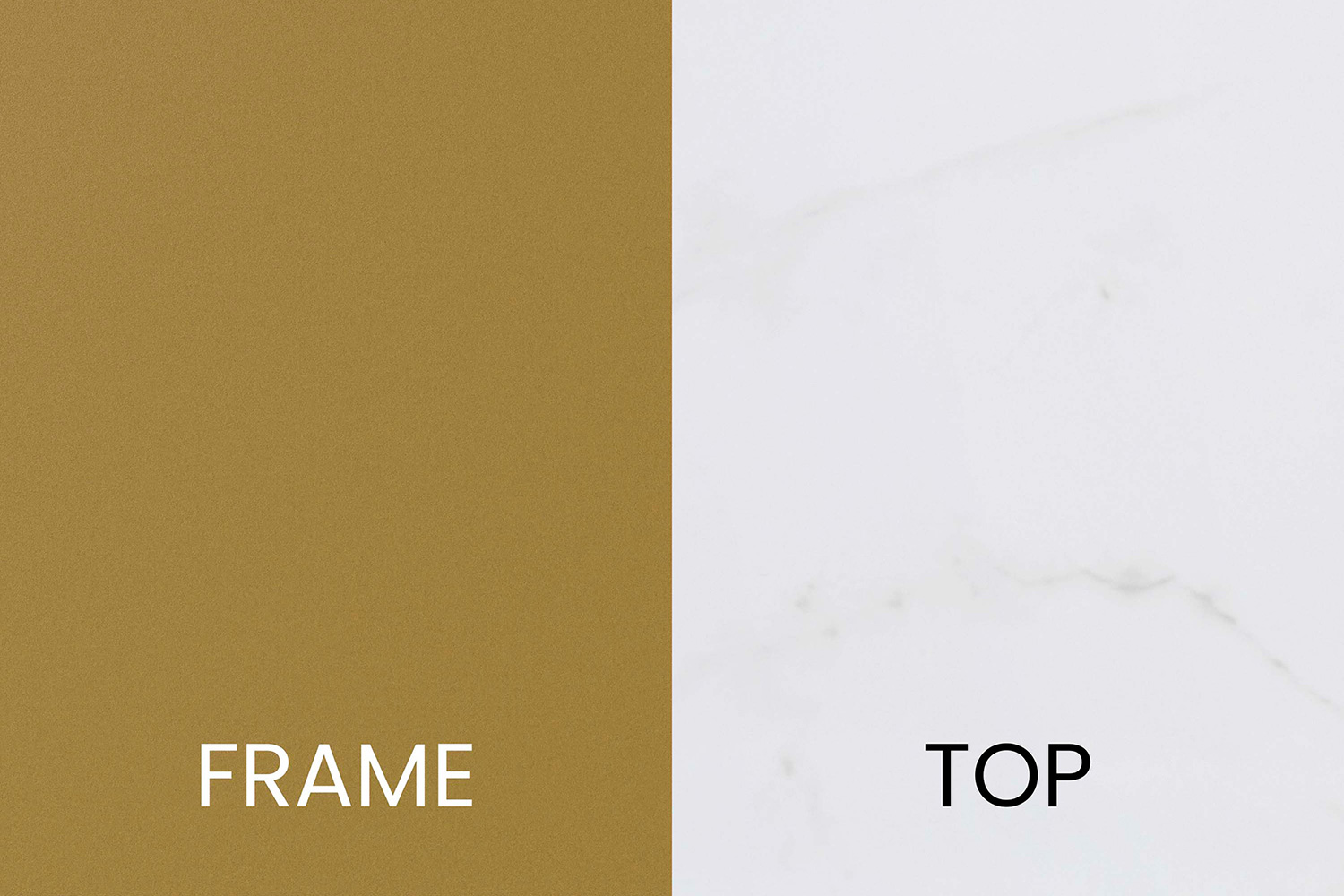 BLNK Hampstead Collection Coffee and End Table Set with White Marbled Laminate Top 3 Piece - Brushed Gold