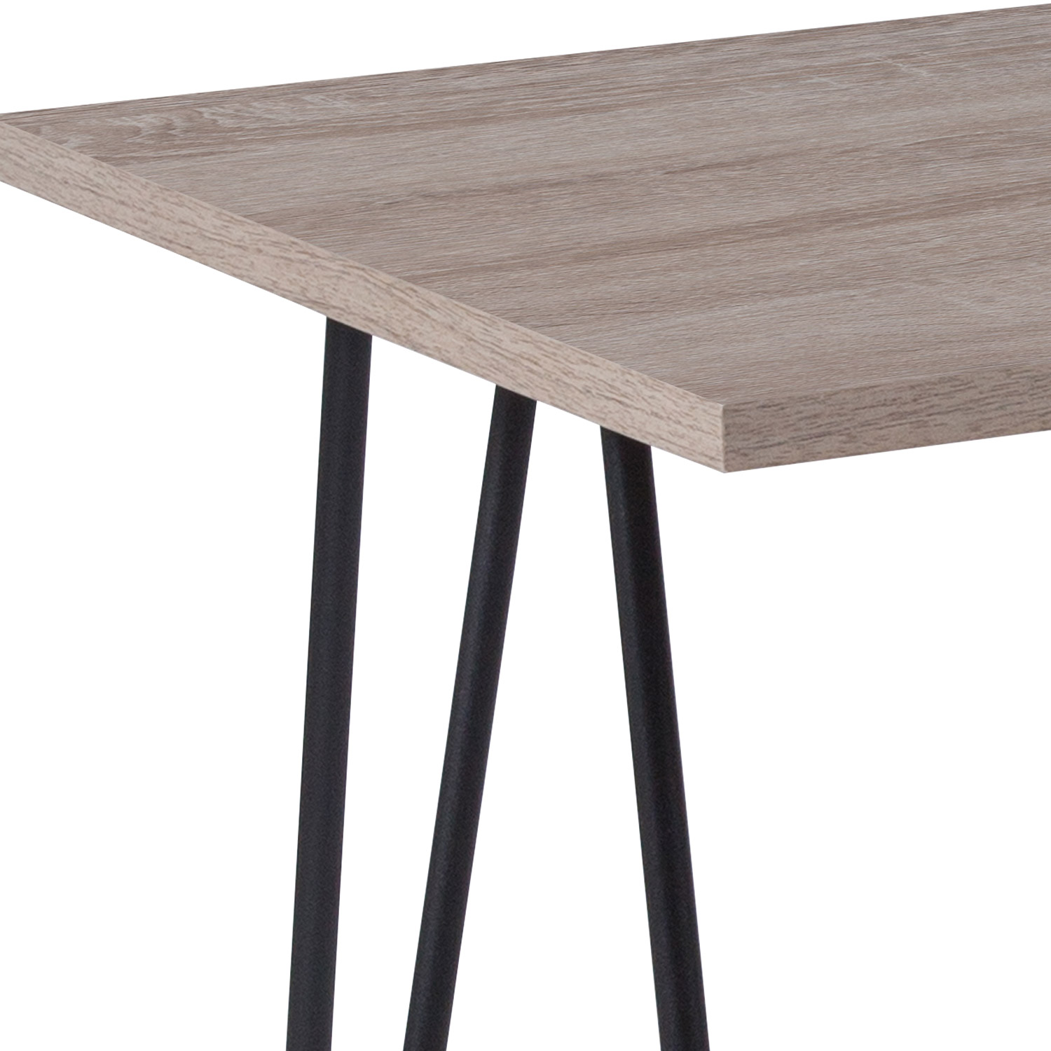 BLNK - Oak Park Collection Driftwood Wood Grain Finish End Table with Black Metal Legs