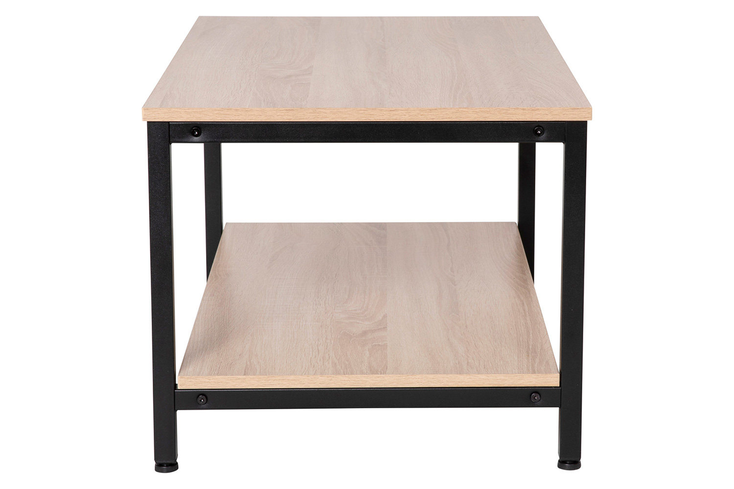 BLNK - Finley Modern Industrial 2 Tier Rectangular Metal and Driftwood Coffee Table