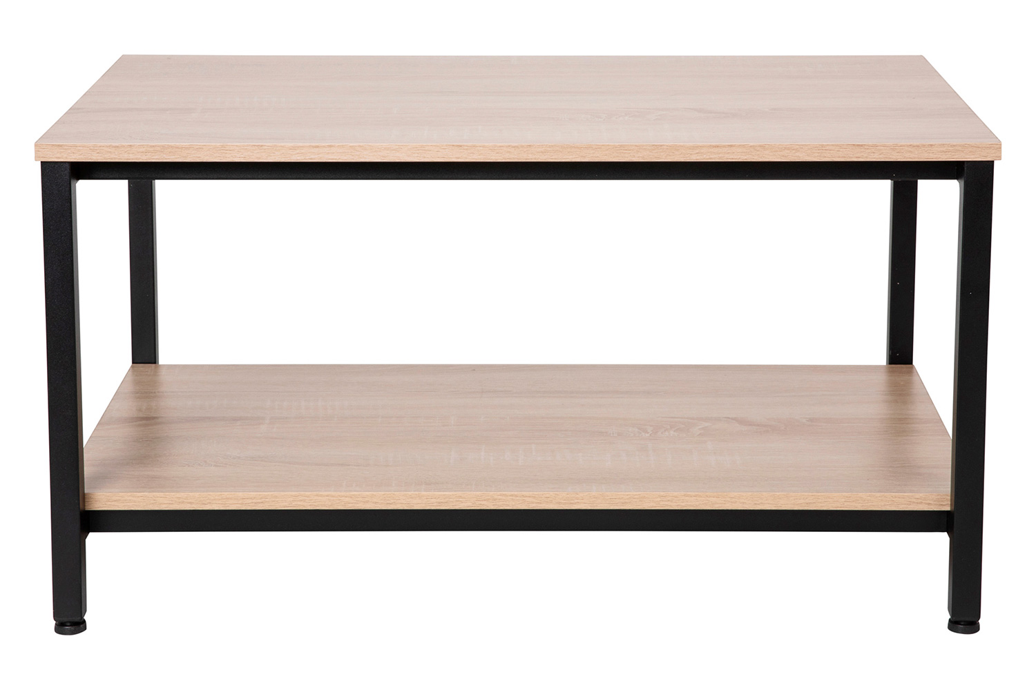 BLNK - Finley Modern Industrial 2 Tier Rectangular Metal and Driftwood Coffee Table