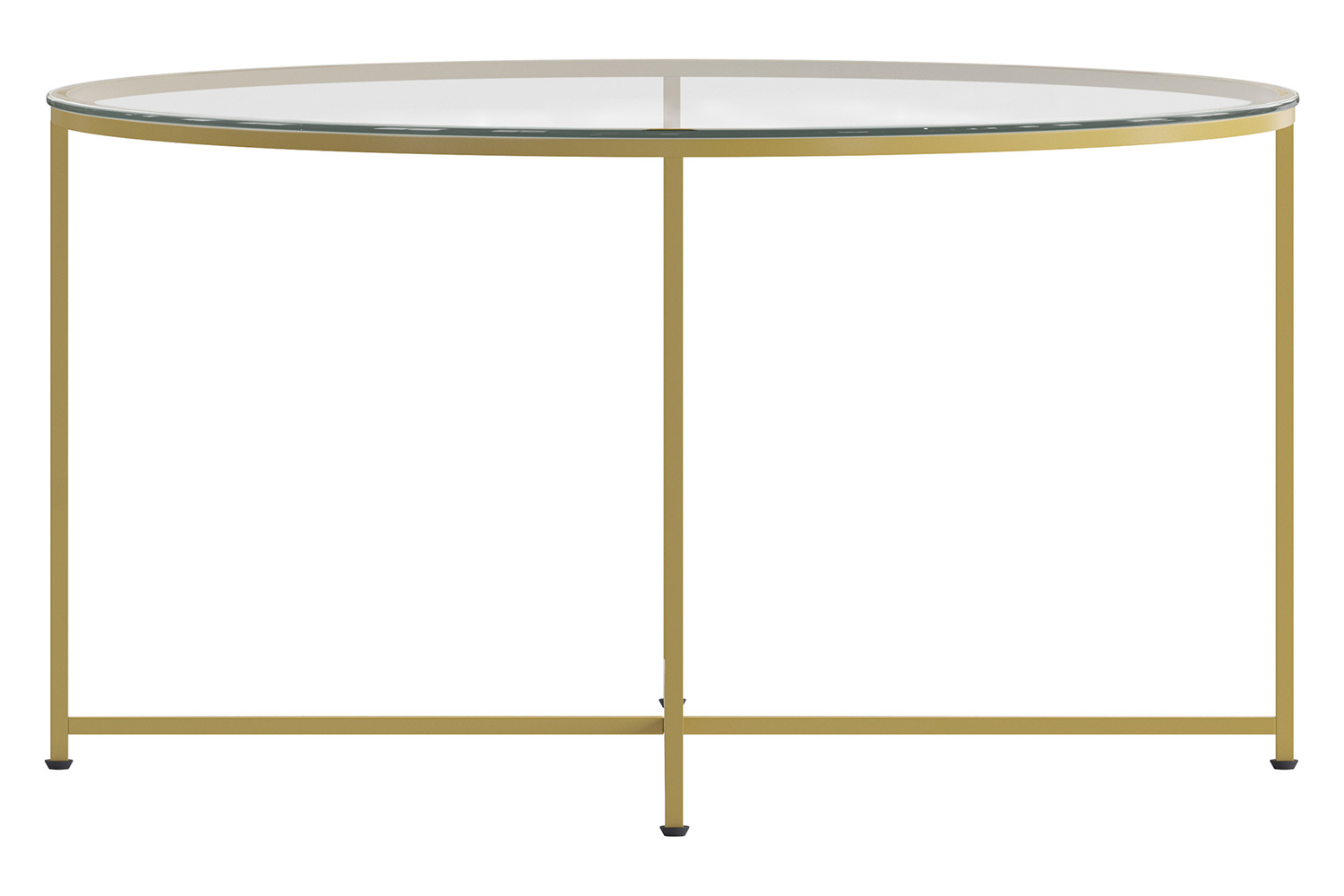 BLNK Greenwich Collection Modern Clear Glass Accent Coffee Table - Brushed Gold