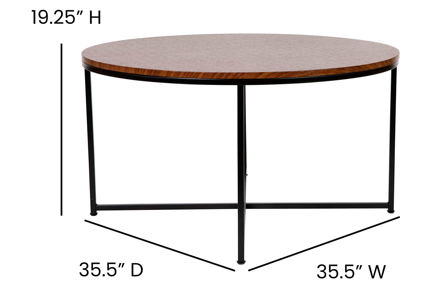 BLNK - Hampstead Collection Modern Walnut Finish Accent Coffee Table