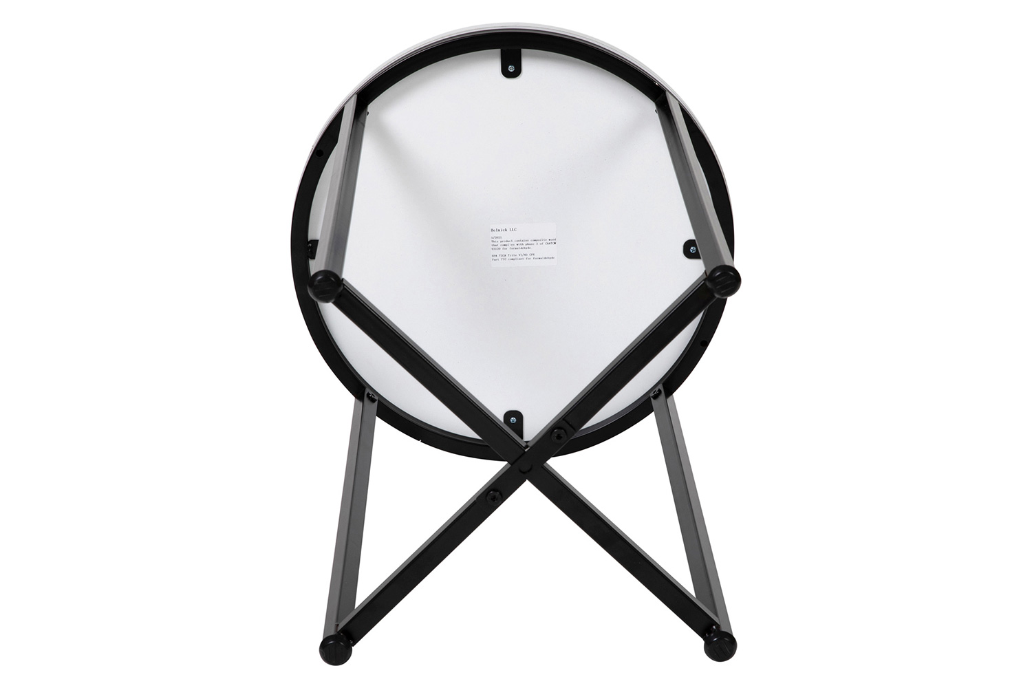 BLNK Hampstead Collection Modern End Table with White Laminate Top - Matte Black