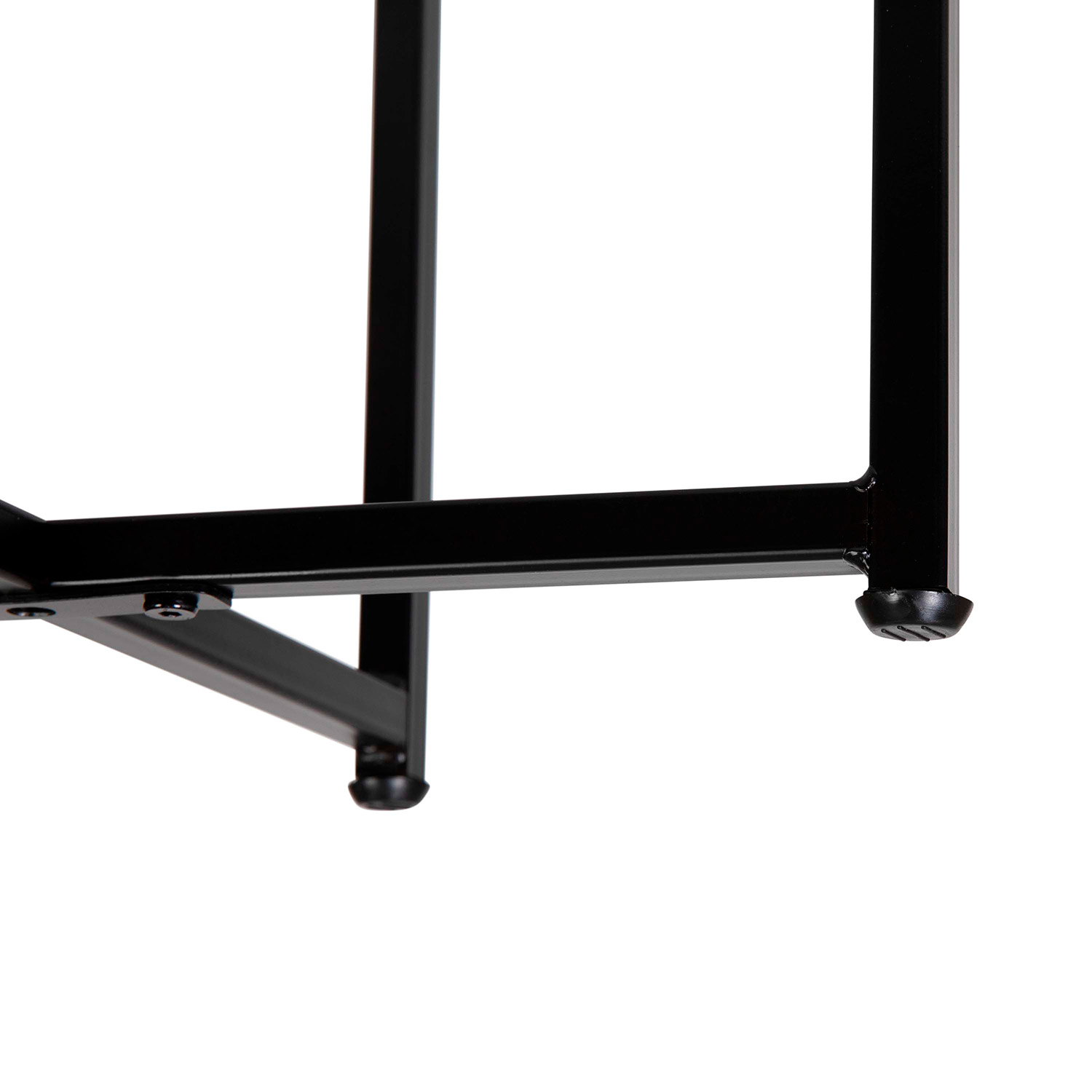 BLNK Hampstead Collection Modern End Table with White Laminate Top - Matte Black