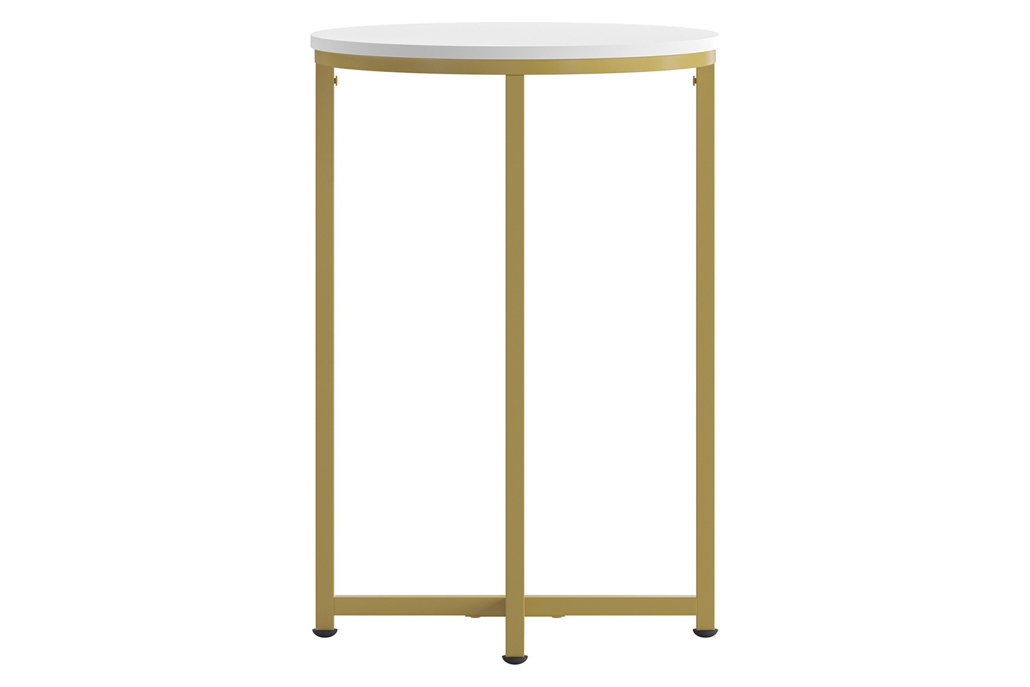 BLNK Hampstead Collection Modern End Table with White Laminate Top - Brushed Gold