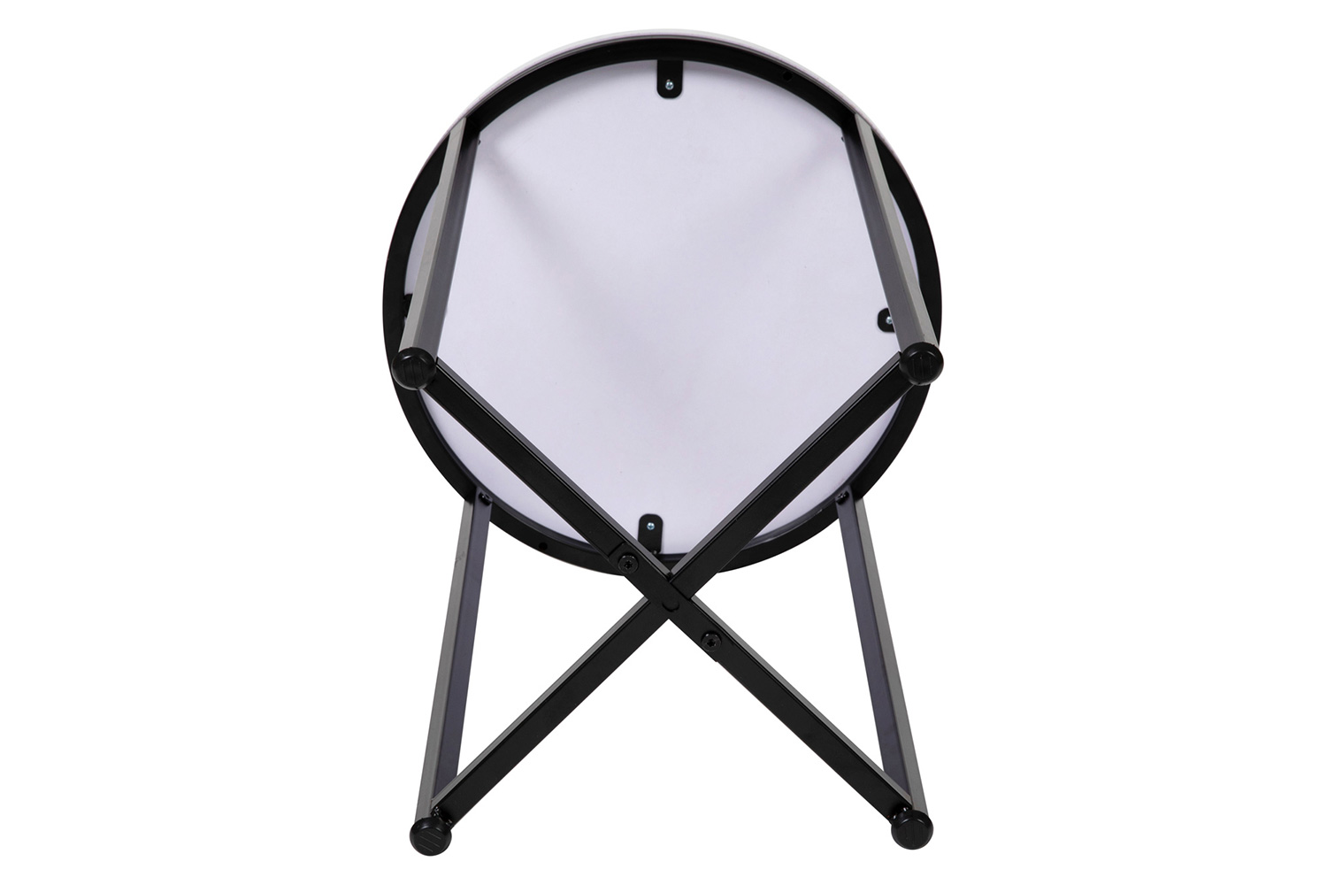 BLNK Hampstead Collection Modern End Table with White Marbled Laminate Top - Matte Black