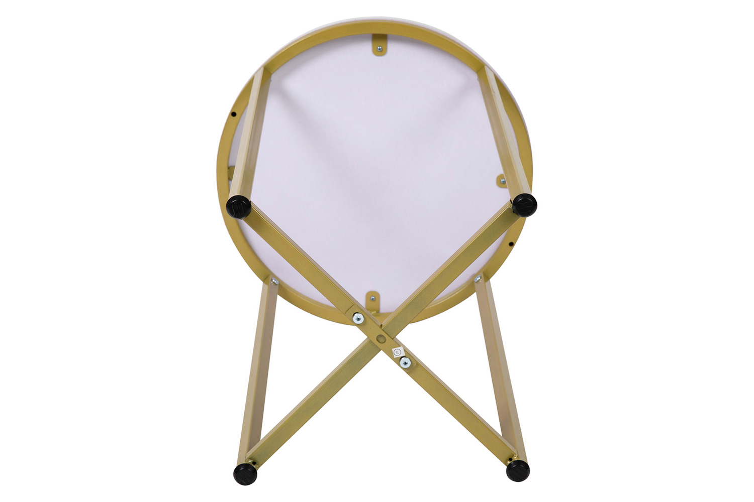 BLNK Hampstead Collection Modern End Table with White Marbled Laminate Top - Brushed Gold