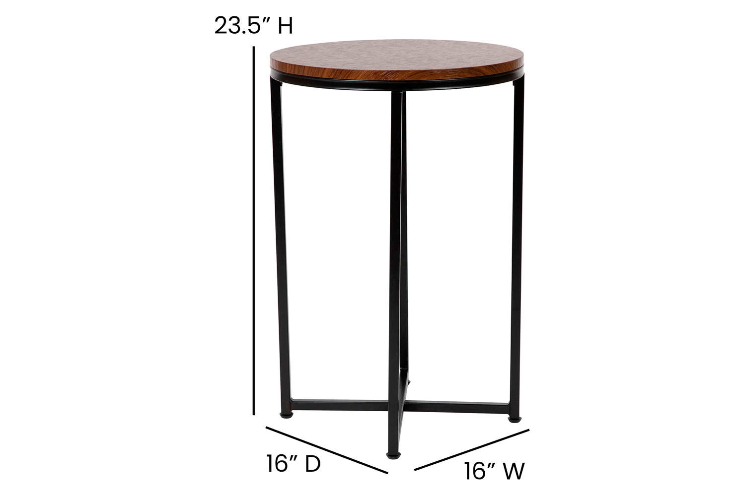BLNK - Hampstead Collection Modern End Table with Walnut Laminate Top