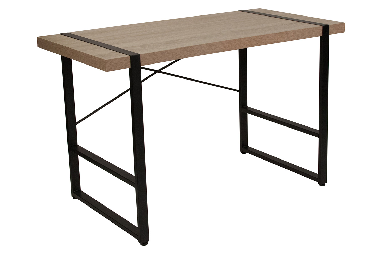 BLNK - Hanover Park Rustic Wood Grain Finish Console Table with Black Metal Frame