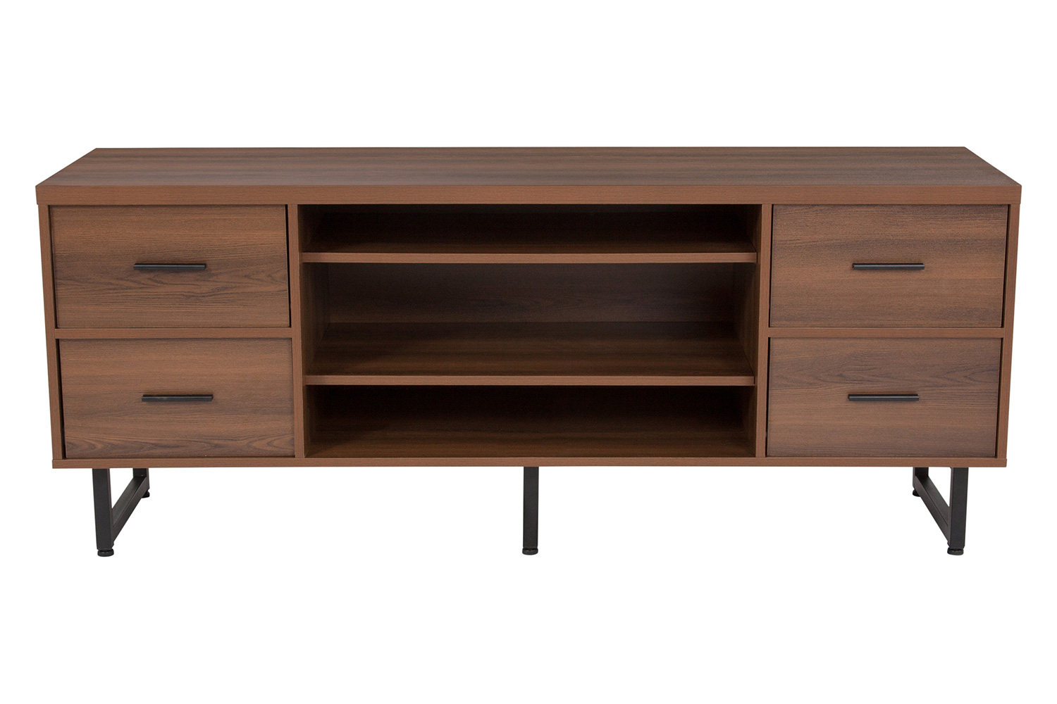 BLNK - Lincoln Collection TV Stand in Rustic Wood Grain Finish