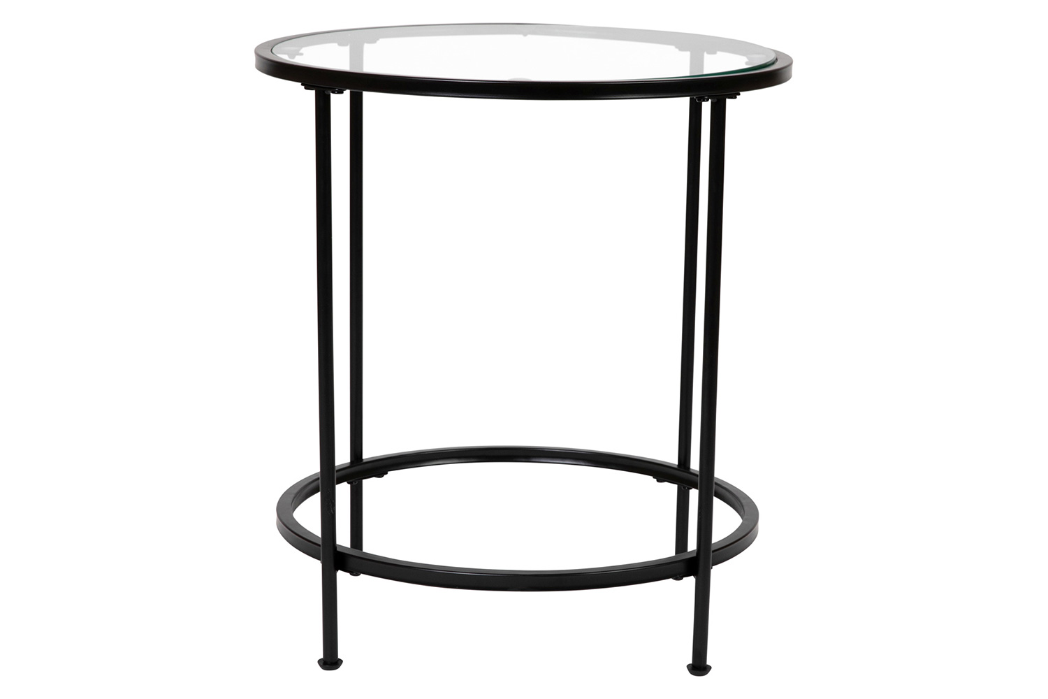 BLNK - Astoria Collection Round Modern Clear Glass End Table