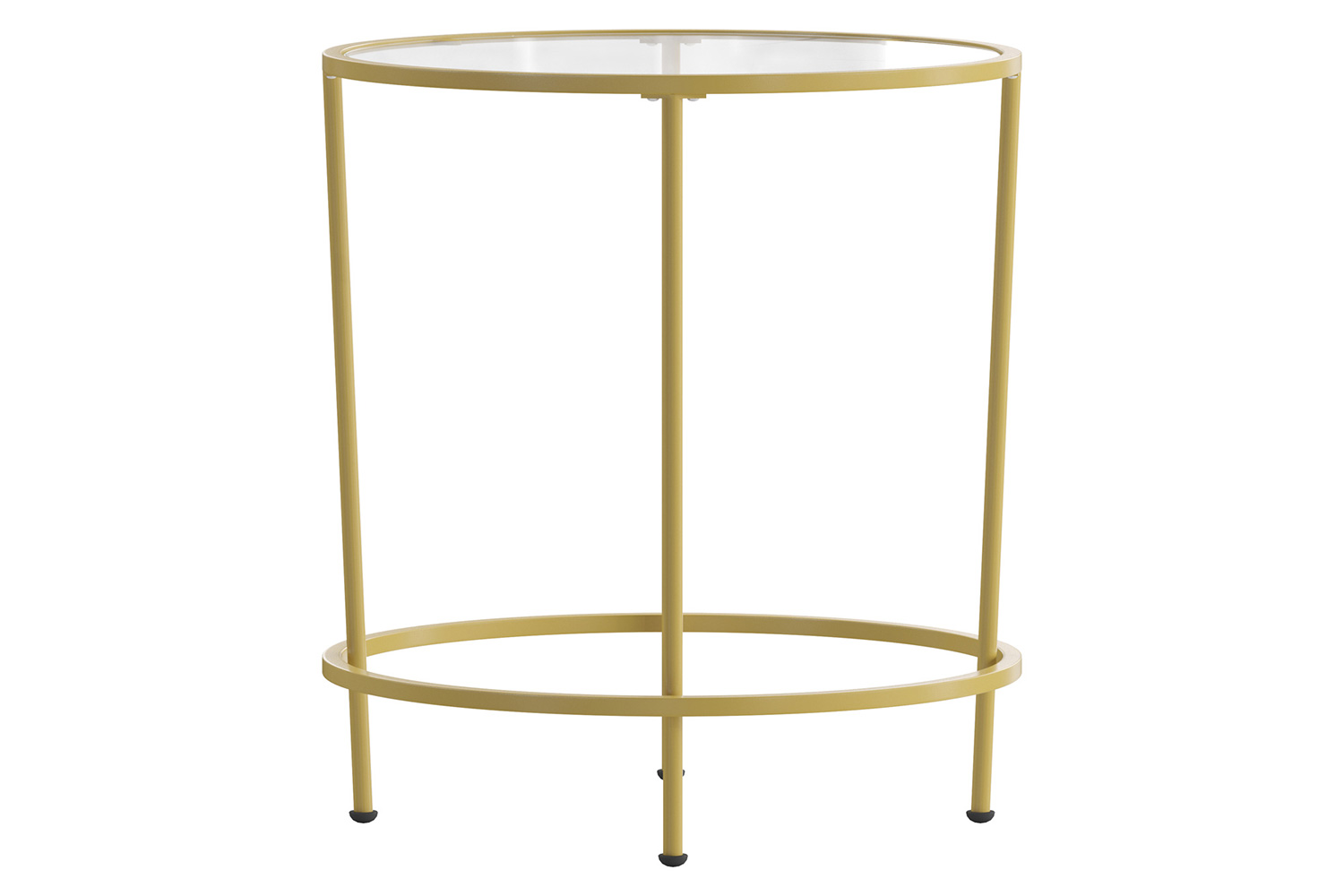 BLNK Astoria Collection Round Modern Clear Glass End Table - Gold