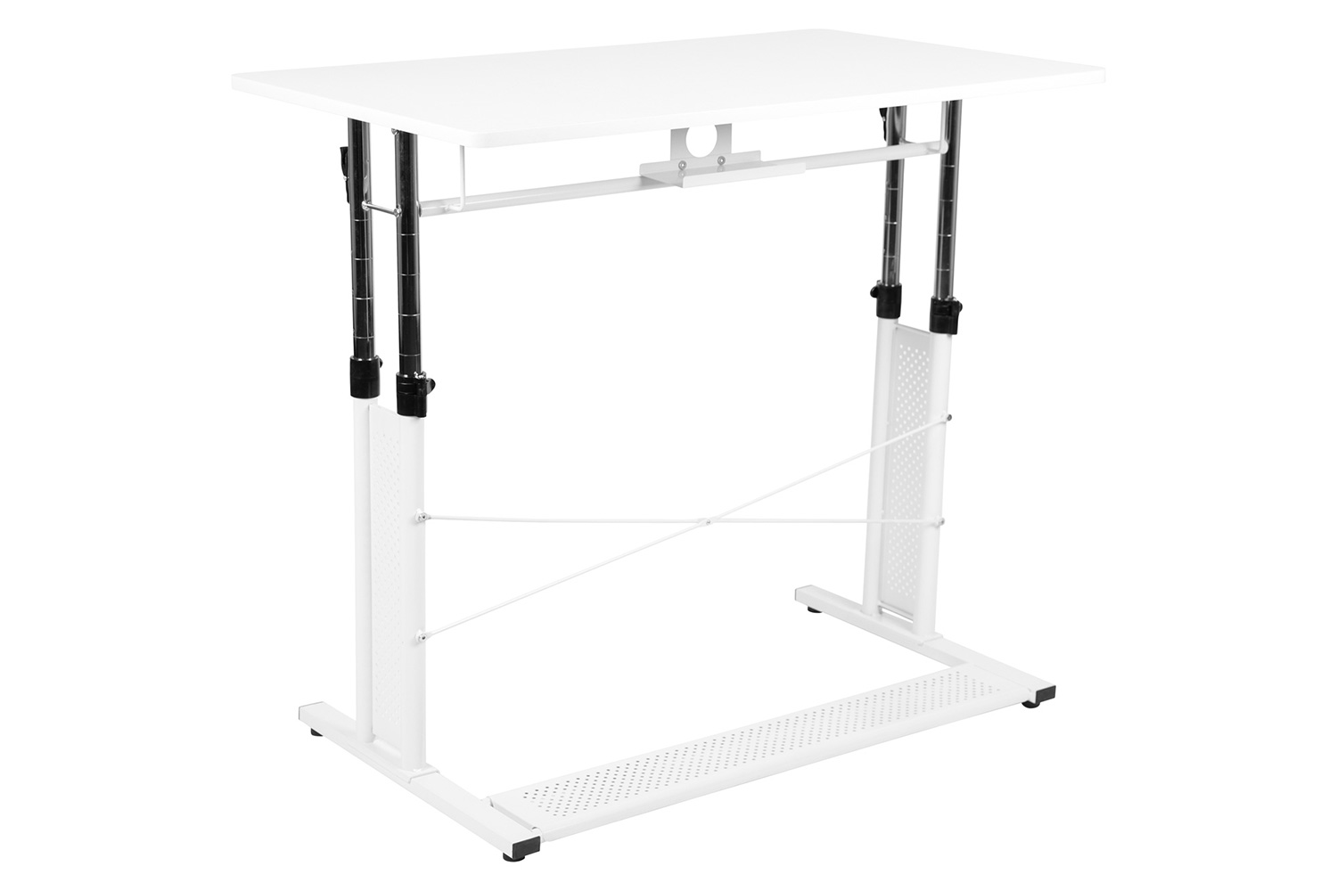 BLNK Fairway Height Adjustable Sit to Stand Home Office Desk - White