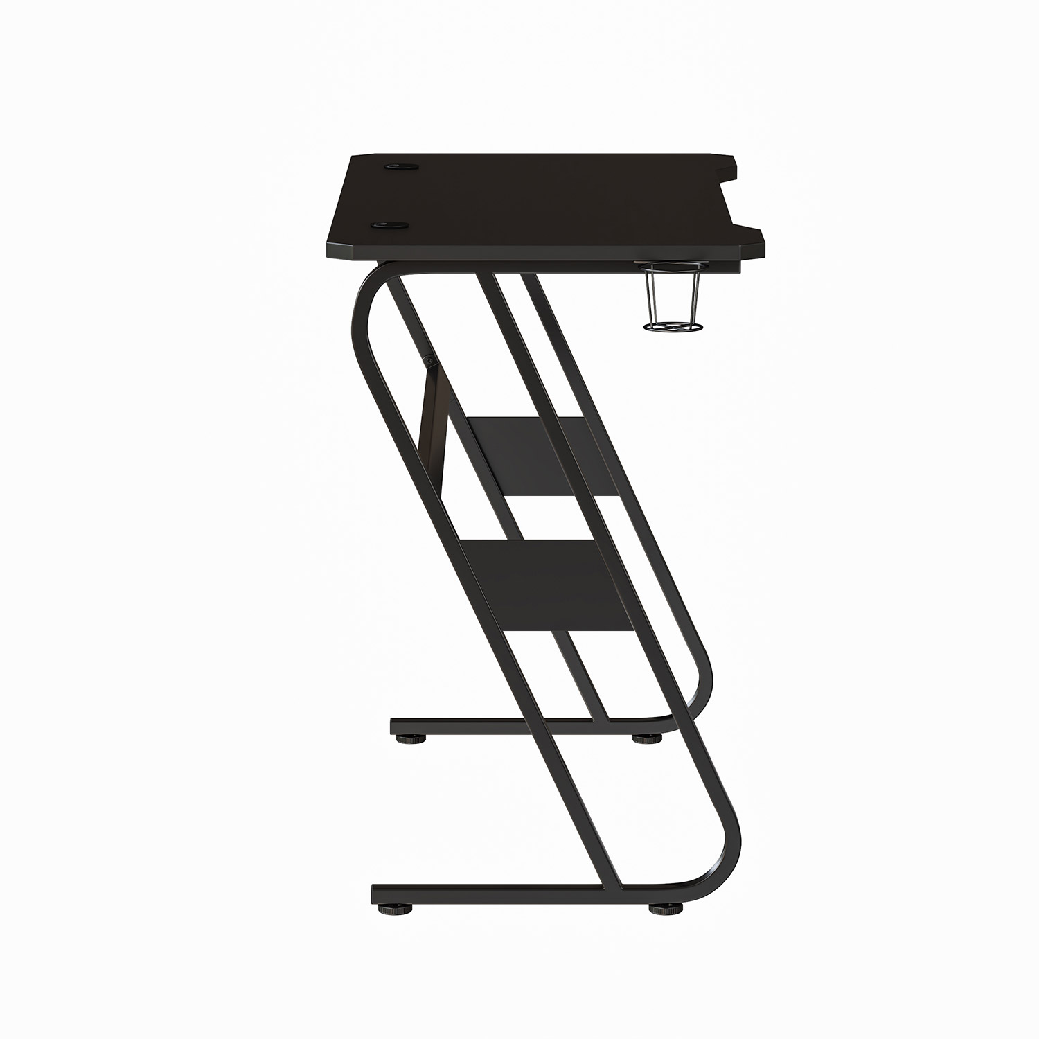 BLNK Fisher Ergonomic Desk with Cup Holder and Headphone Hook - Black