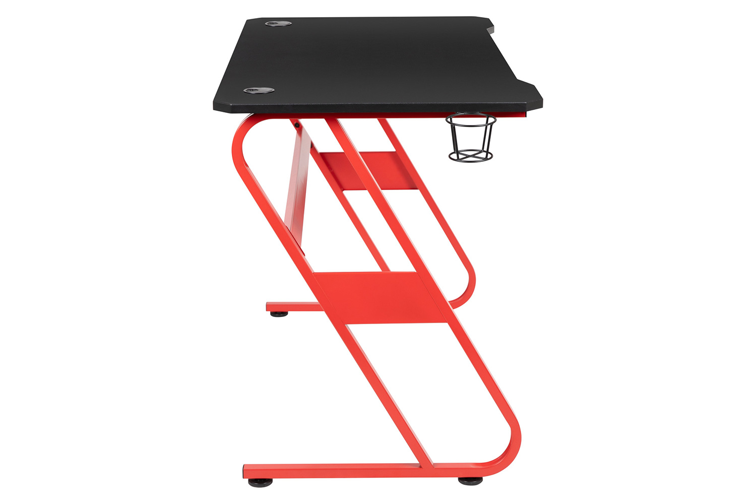 BLNK Fisher Ergonomic Desk with Cup Holder and Headphone Hook - Red