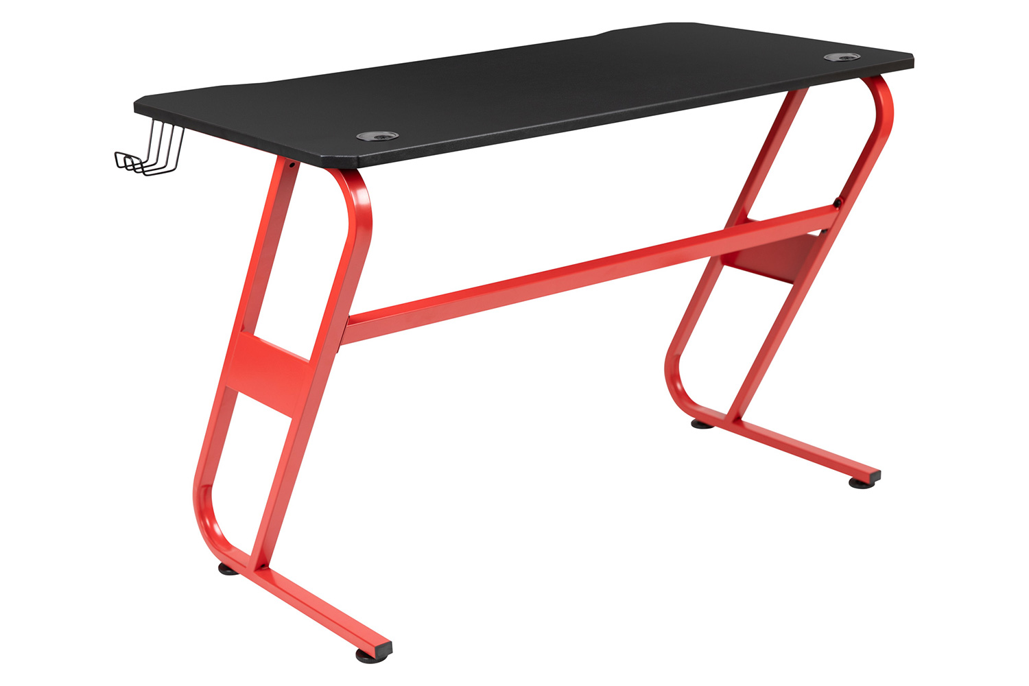 BLNK Fisher Ergonomic Desk with Cup Holder and Headphone Hook - Red