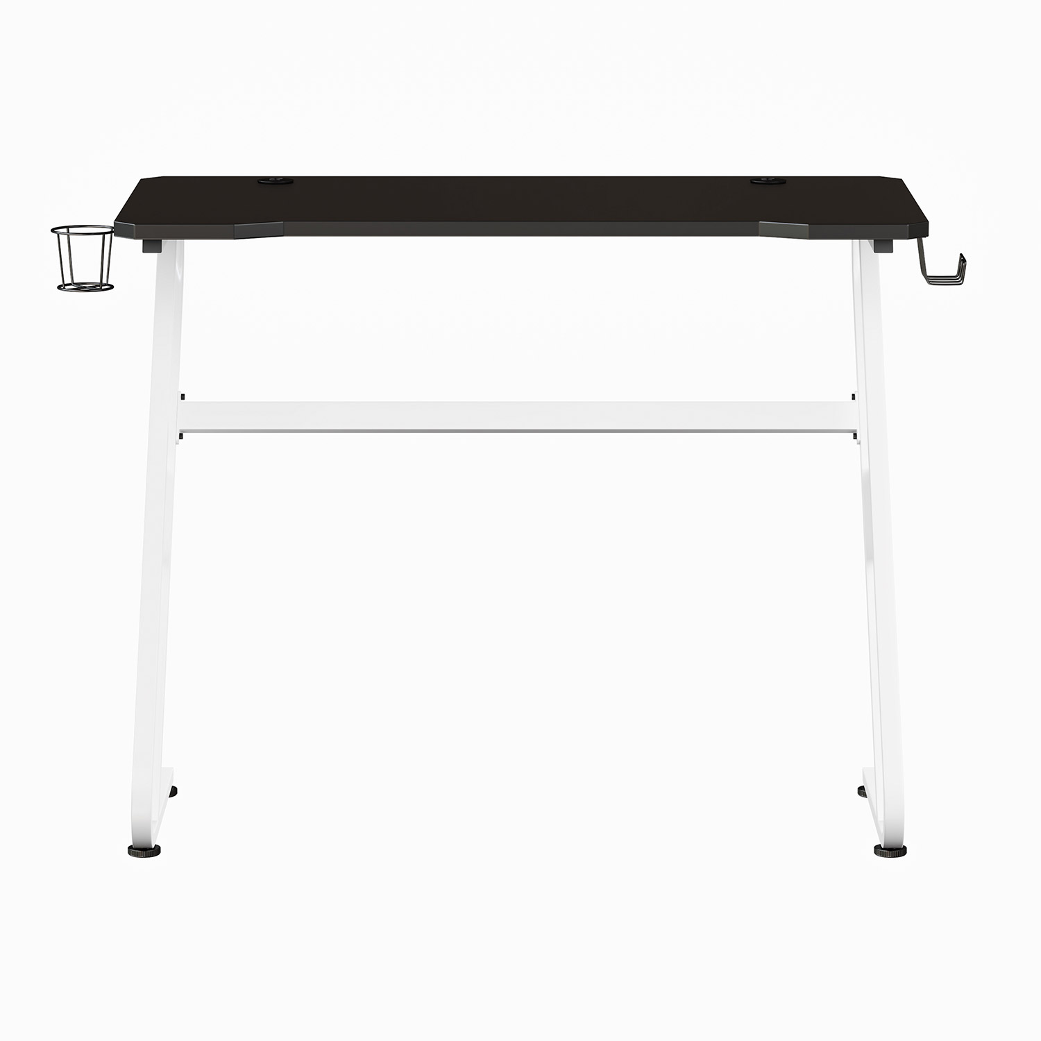 BLNK Fisher Ergonomic Desk with Cup Holder and Headphone Hook - White