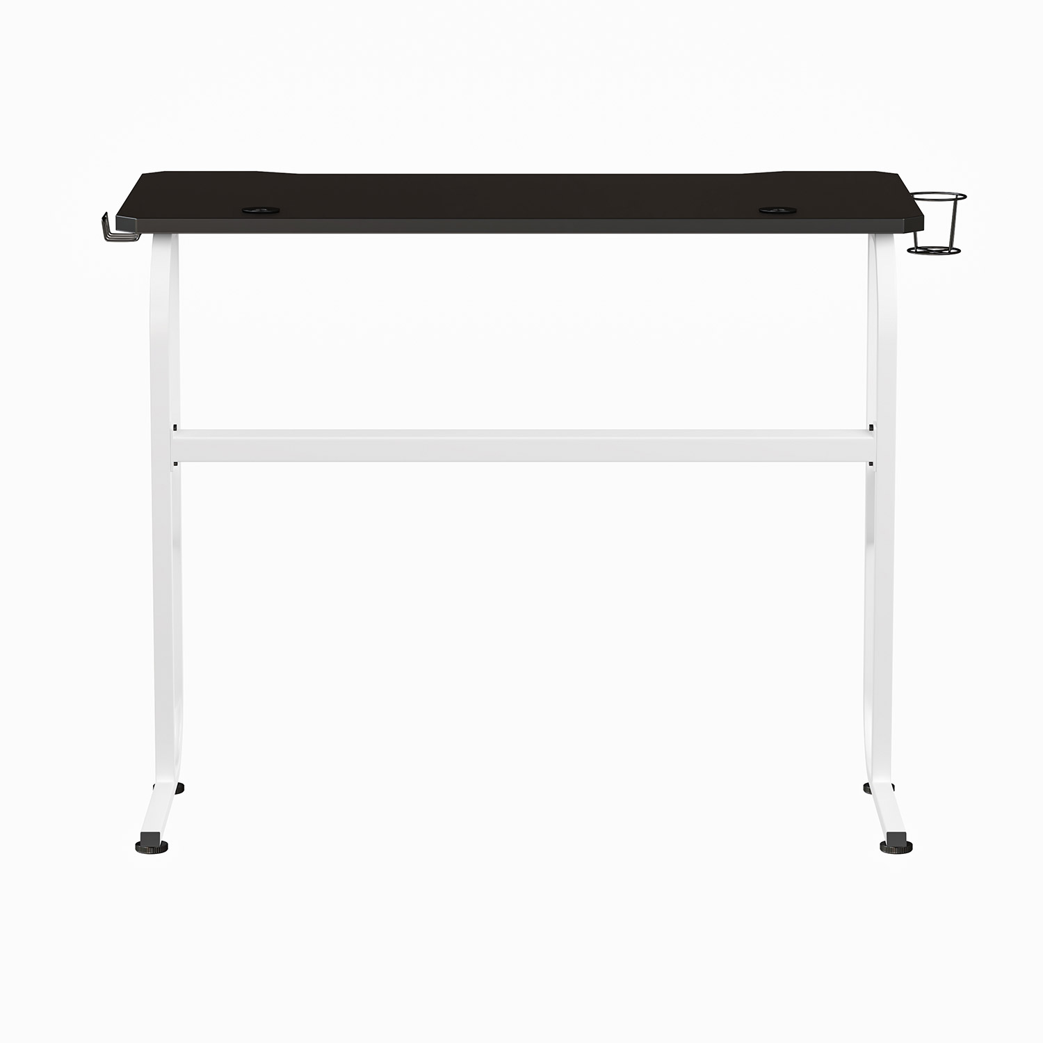 BLNK Fisher Ergonomic Desk with Cup Holder and Headphone Hook - White