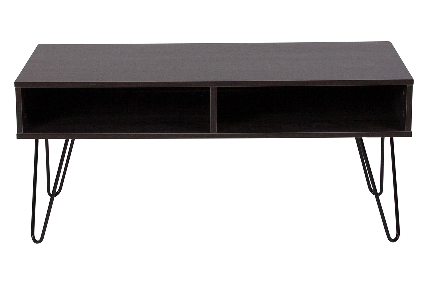 BLNK - Oak Park Collection Driftwood Wood Grain Finish TV Stand with Black Metal Legs