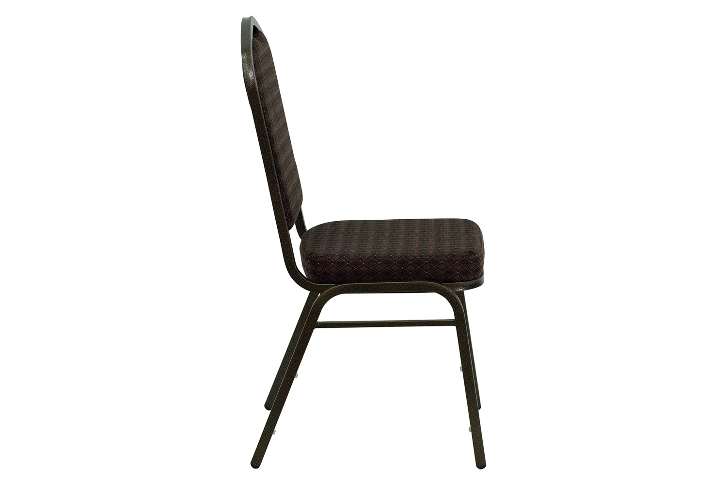 BLNK HERCULES Series Fabric Crown Back Stacking Banquet Chair with Gold Vein Frame - Brown Patterned