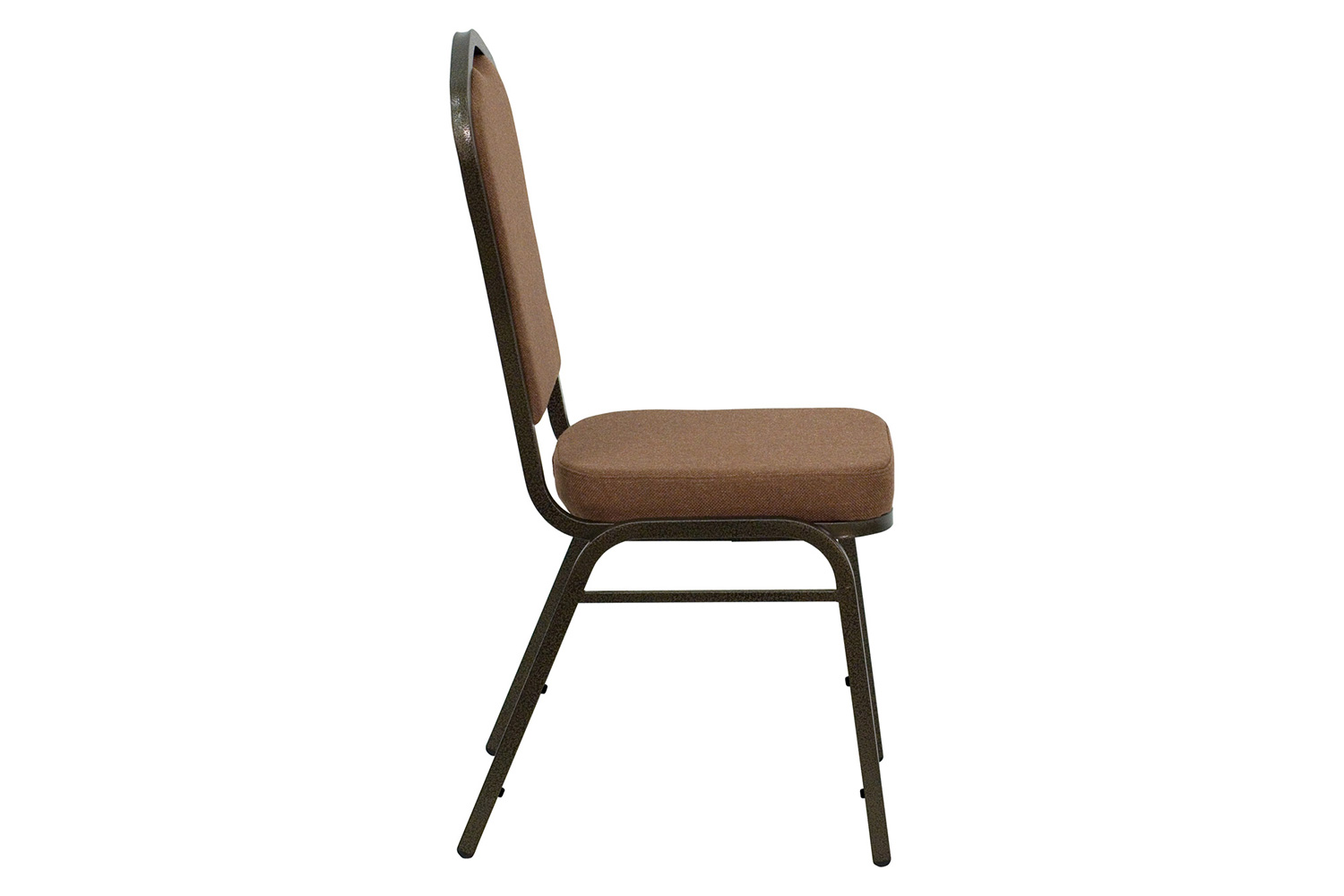 BLNK HERCULES Series Fabric Crown Back Stacking Banquet Chair with Gold Vein Frame - Coffee