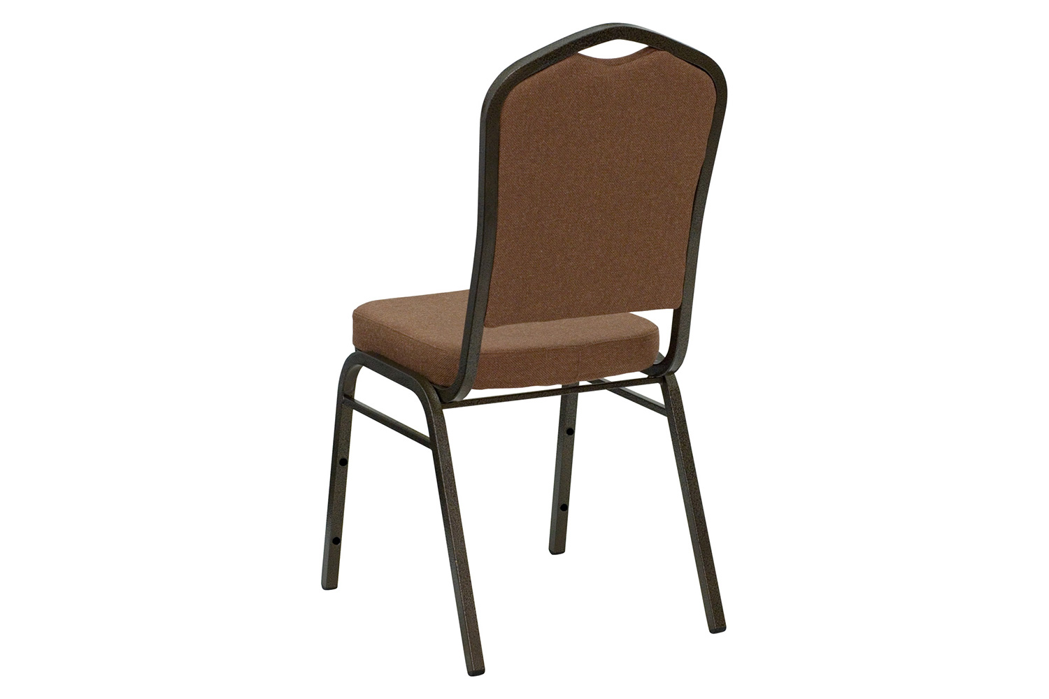BLNK HERCULES Series Fabric Crown Back Stacking Banquet Chair with Gold Vein Frame - Coffee