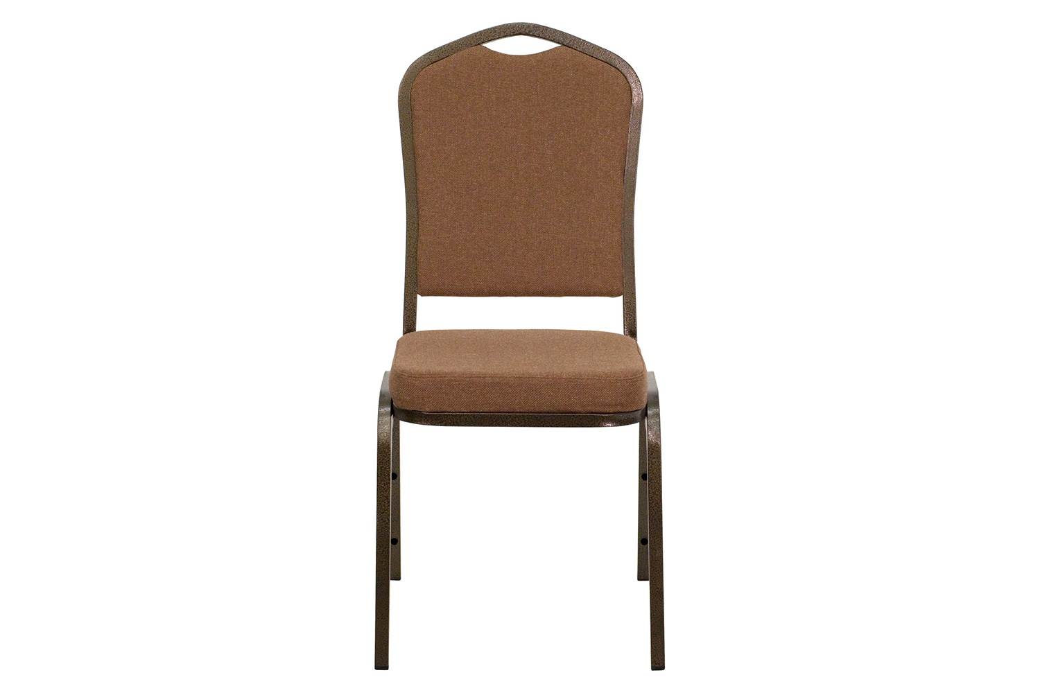 BLNK HERCULES Series Fabric Crown Back Stacking Banquet Chair with Gold Vein Frame - Coffee