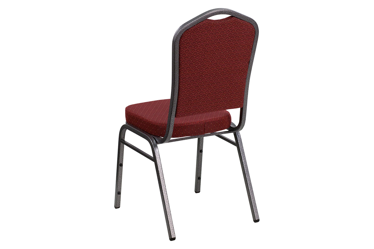 BLNK HERCULES Series Fabric Crown Back Stacking Banquet Chair with Silver Vein Frame - Burgundy Patterned