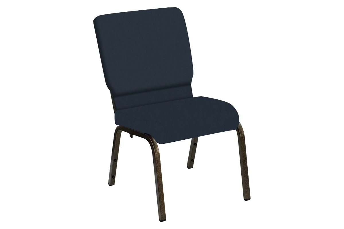BLNK - HERCULES Series Church Chair in E-Z Wallaby Vinyl with Gold Vein Frame