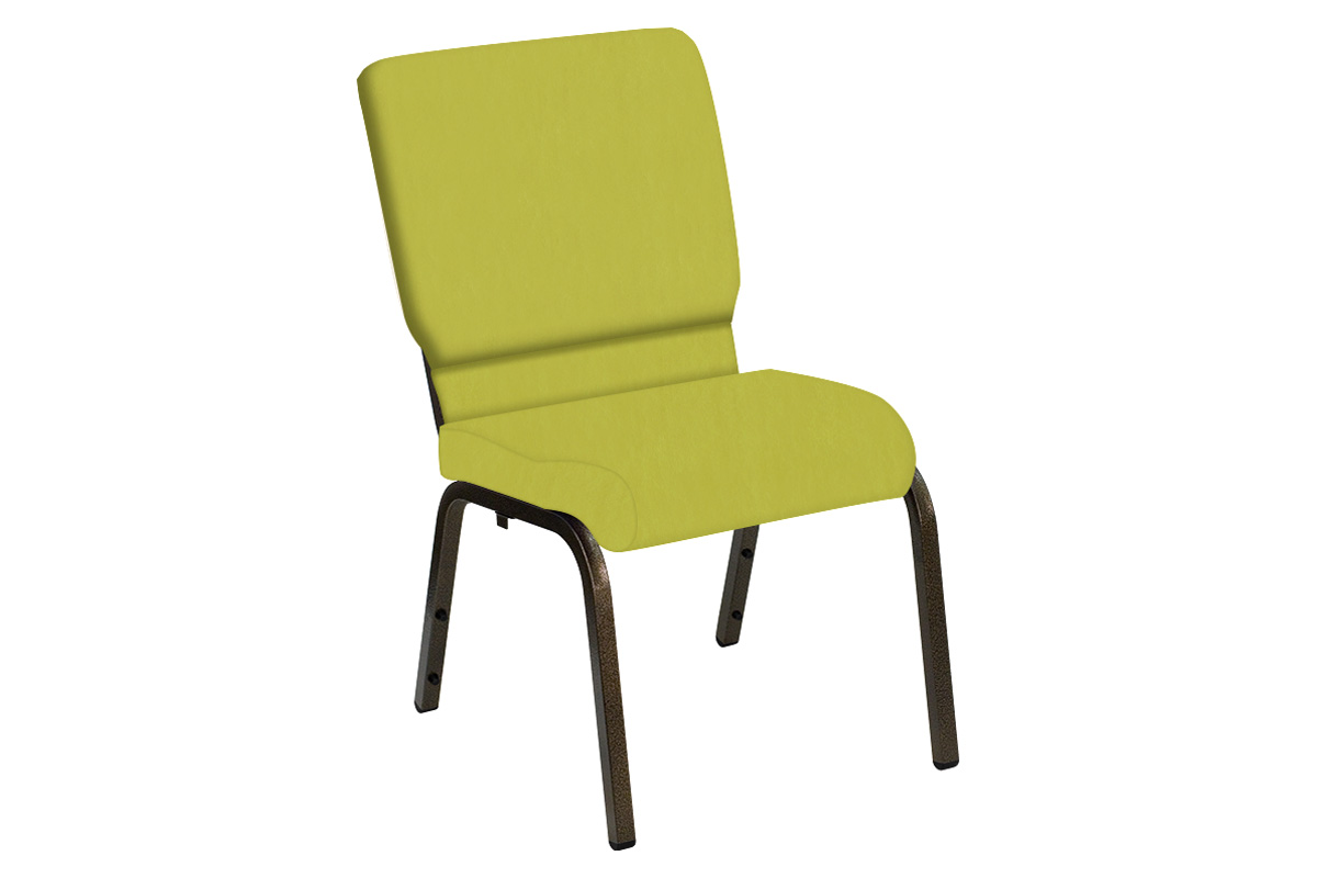 BLNK - HERCULES Series Church Chair in E-Z Wallaby Vinyl with Gold Vein Frame