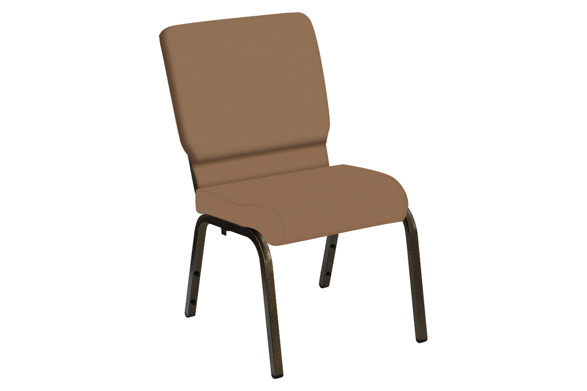 BLNK - HERCULES Series Church Chair in E-Z Wallaby Vinyl with Gold Vein Frame