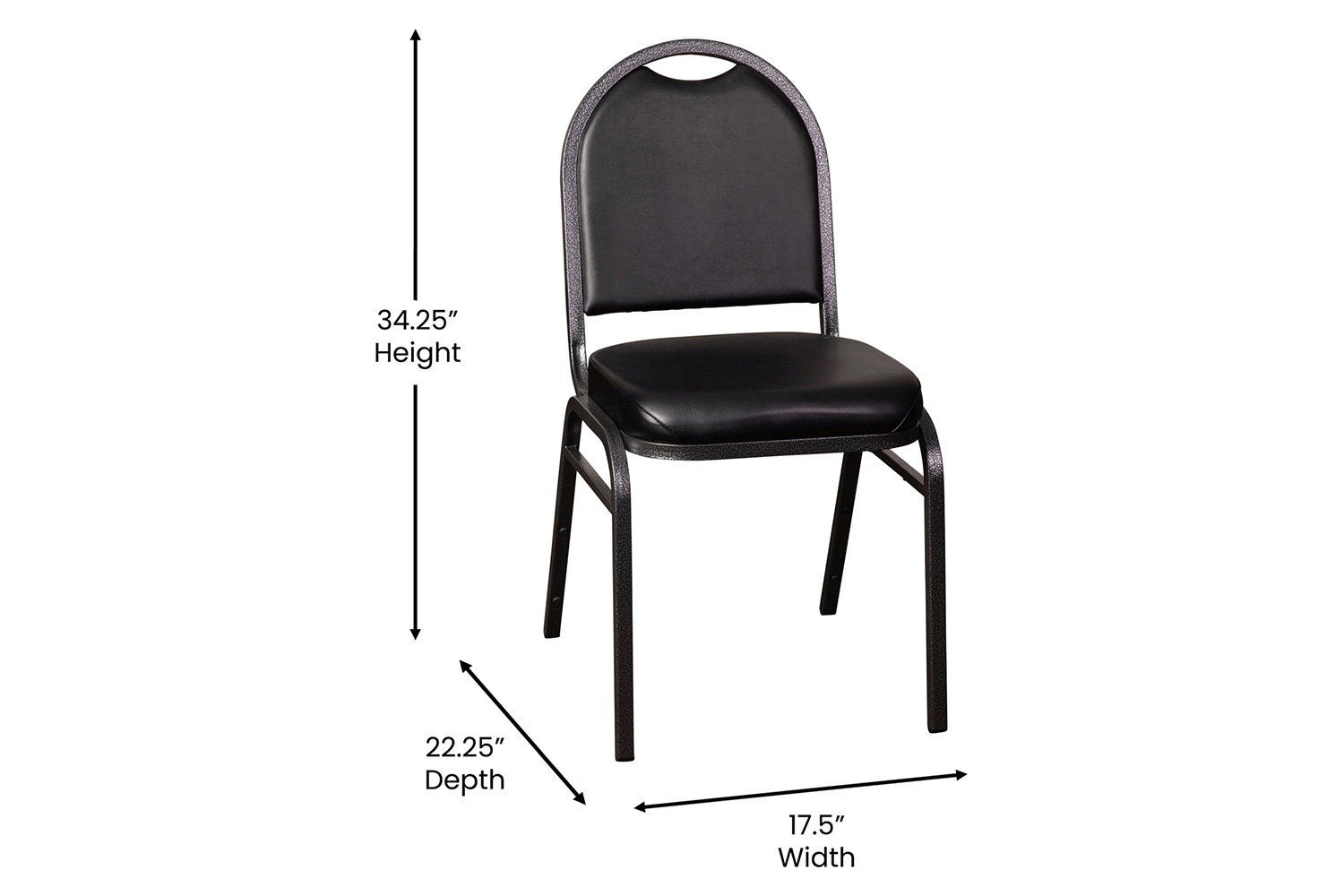 BLNK HERCULES Series Commercial Vinyl Dome Back Stacking Banquet Chair - Silver Vein Metal