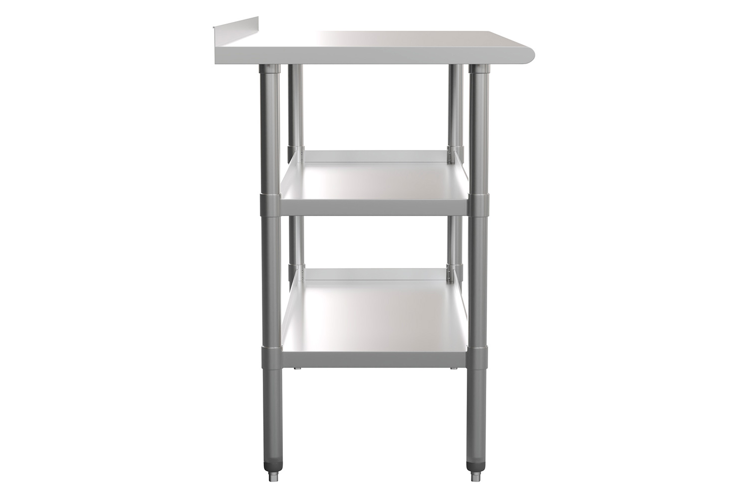 BLNK Hogan Stainless Steel Work Table with 2 Undershelves - with Backsplash
