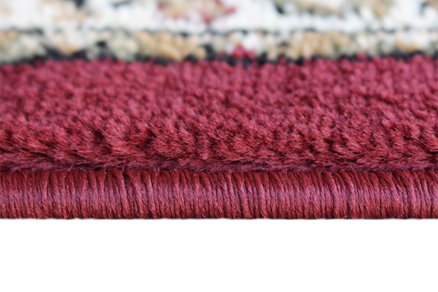 BLNK Mersin Collection Persian Style Olefin Area Rug with Jute Backing - Burgundy, 2'W x 7'L