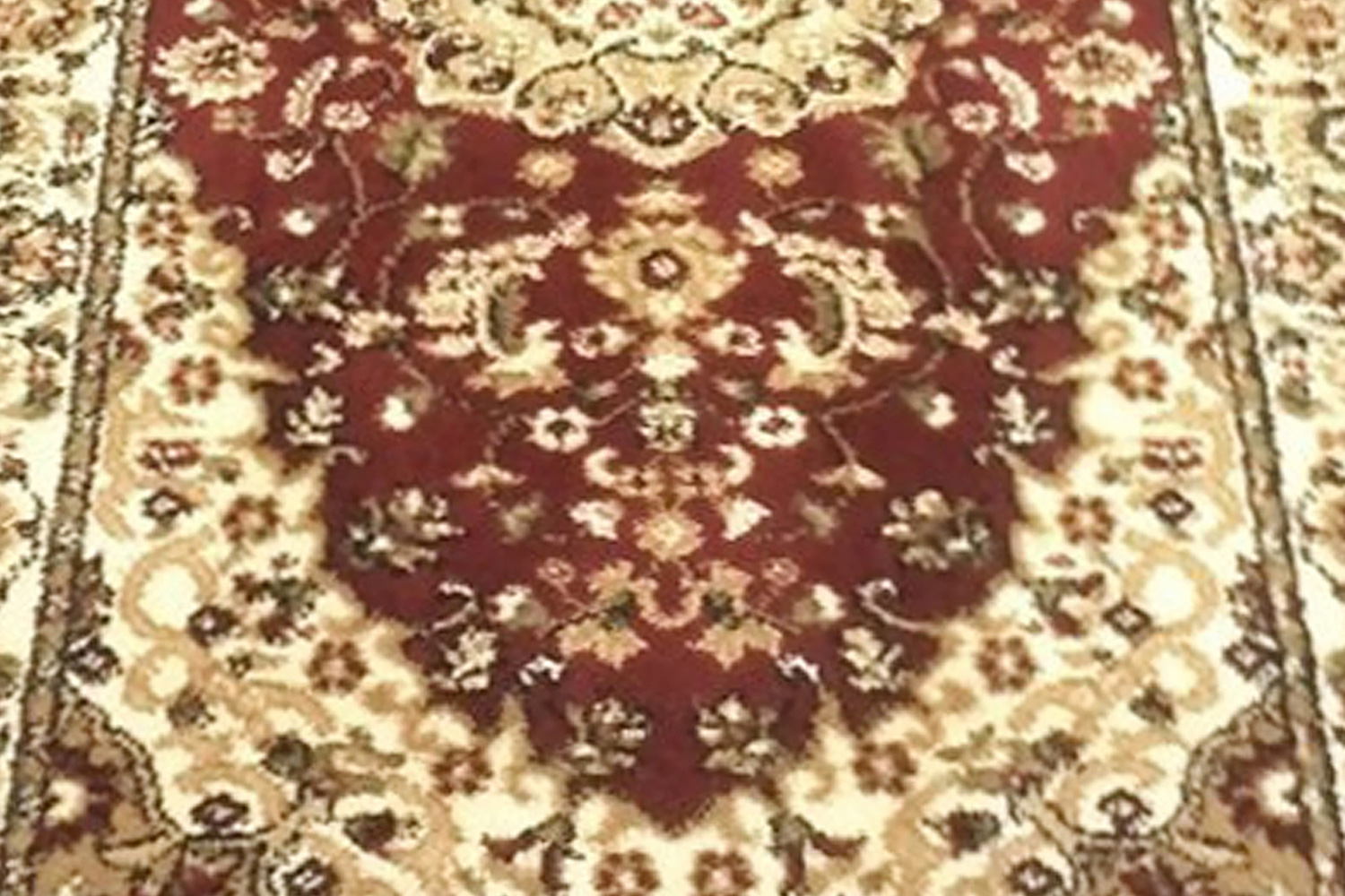 BLNK Mersin Collection Persian Style Olefin Area Rug with Jute Backing - Burgundy, 2'W x 7'L