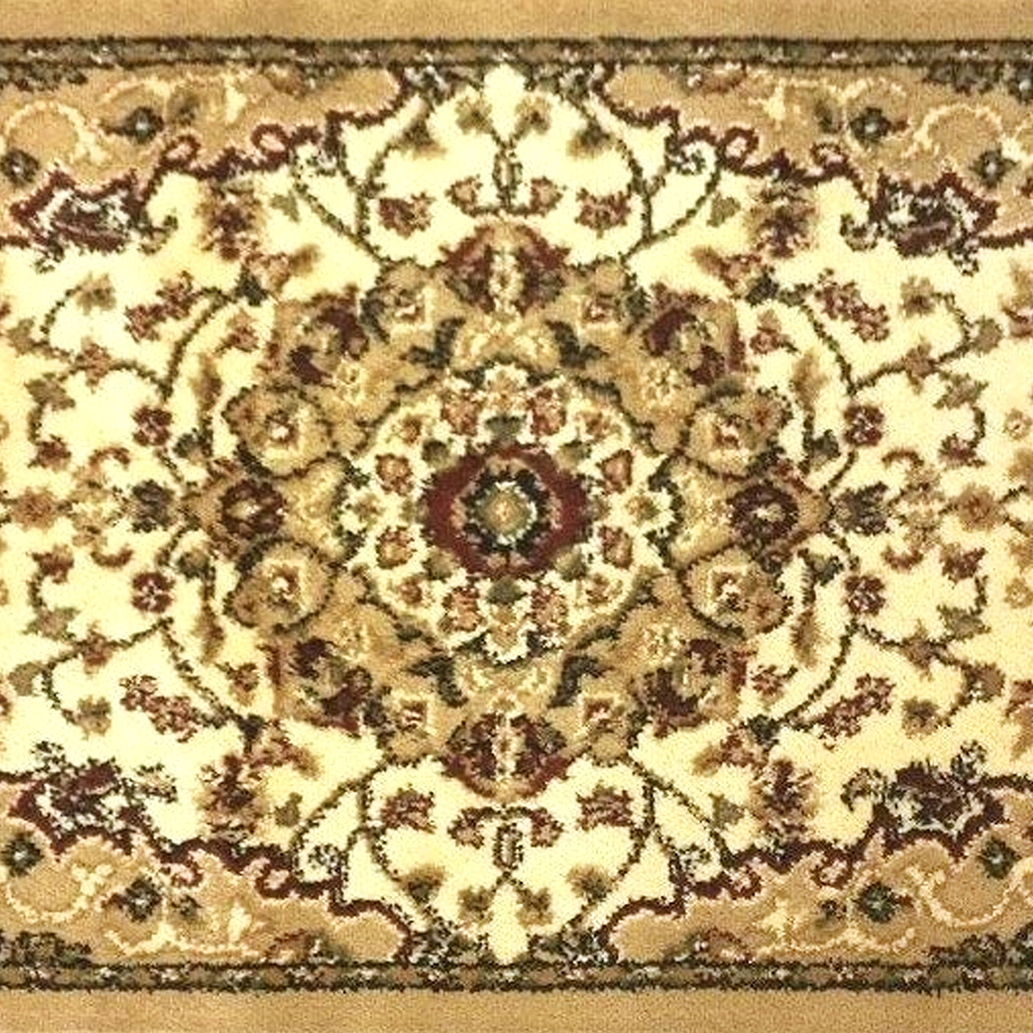 BLNK Mersin Collection Persian Style Olefin Area Rug with Jute Backing - Ivory, 2'W x 3'L
