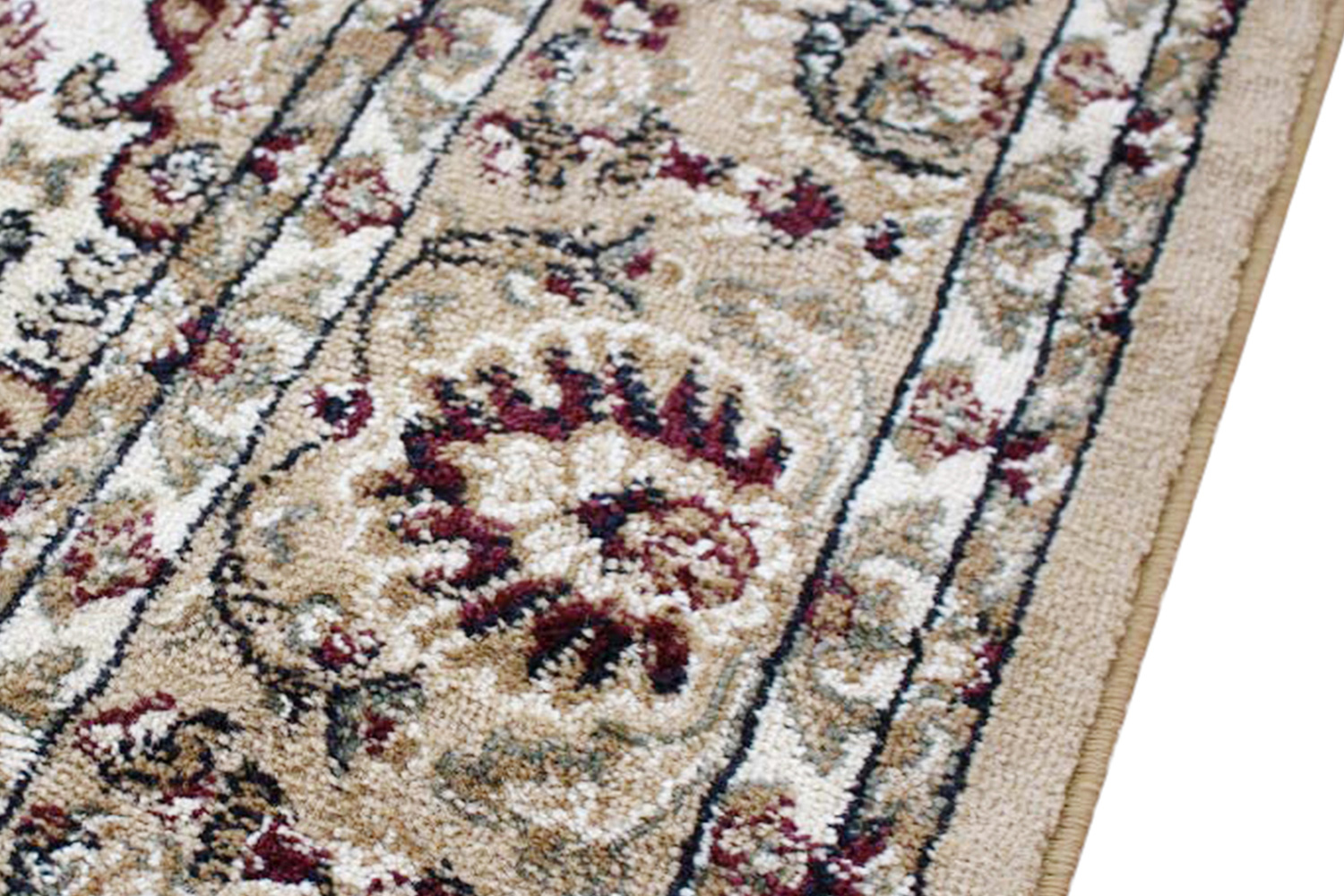 BLNK Mersin Collection Persian Style Square Olefin Area Rug with Jute Backing - Ivory, 5'W x 5'L