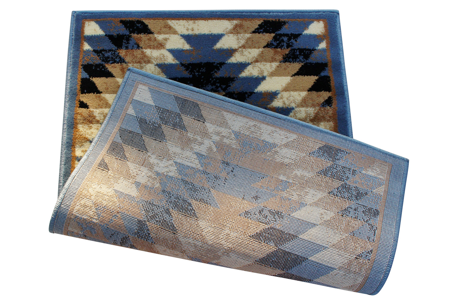 BLNK Teagan Collection Southwestern Style Olefin Area Rug with Jute Backing - Blue, 2'W x 3'L