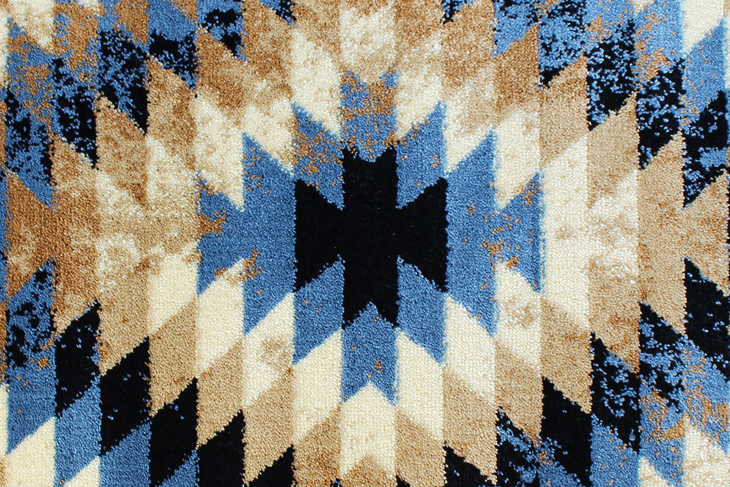 BLNK Teagan Collection Southwestern Style Olefin Area Rug with Jute Backing - Blue, 2'W x 7'L