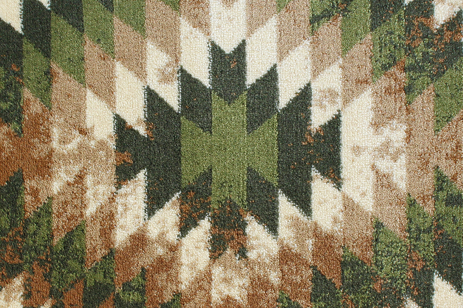 BLNK Teagan Collection Southwestern Style Olefin Area Rug with Jute Backing - Green, 2'W x 7'L