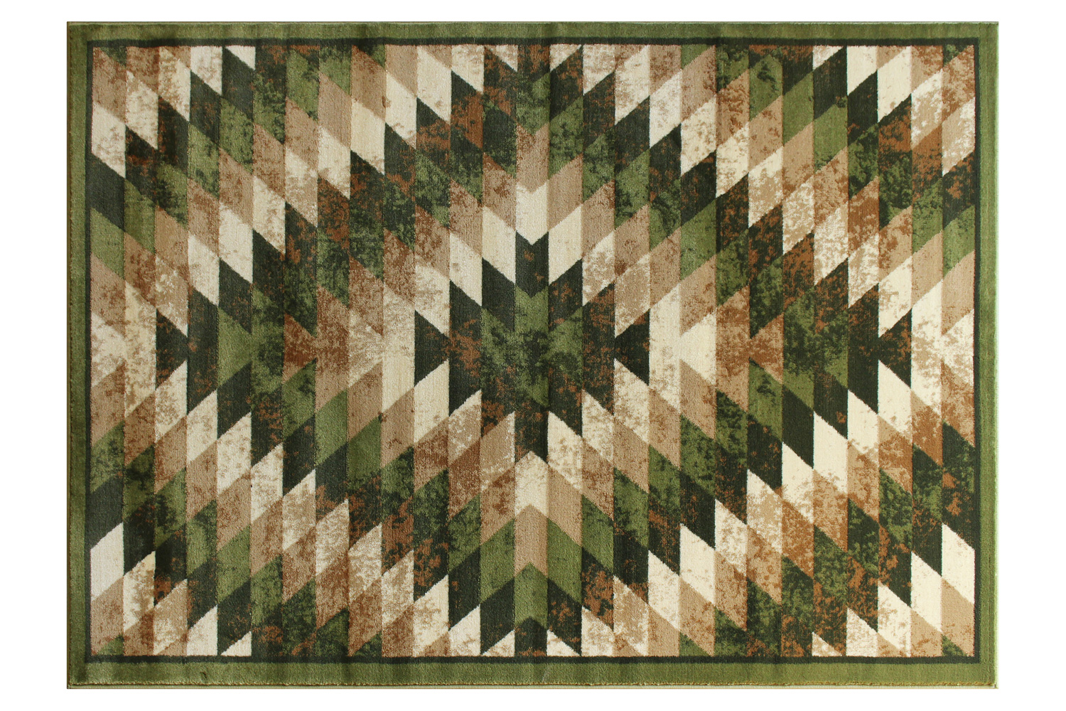 BLNK Teagan Collection Southwestern Style Olefin Area Rug with Jute Backing - Green, 4'W x 5'L