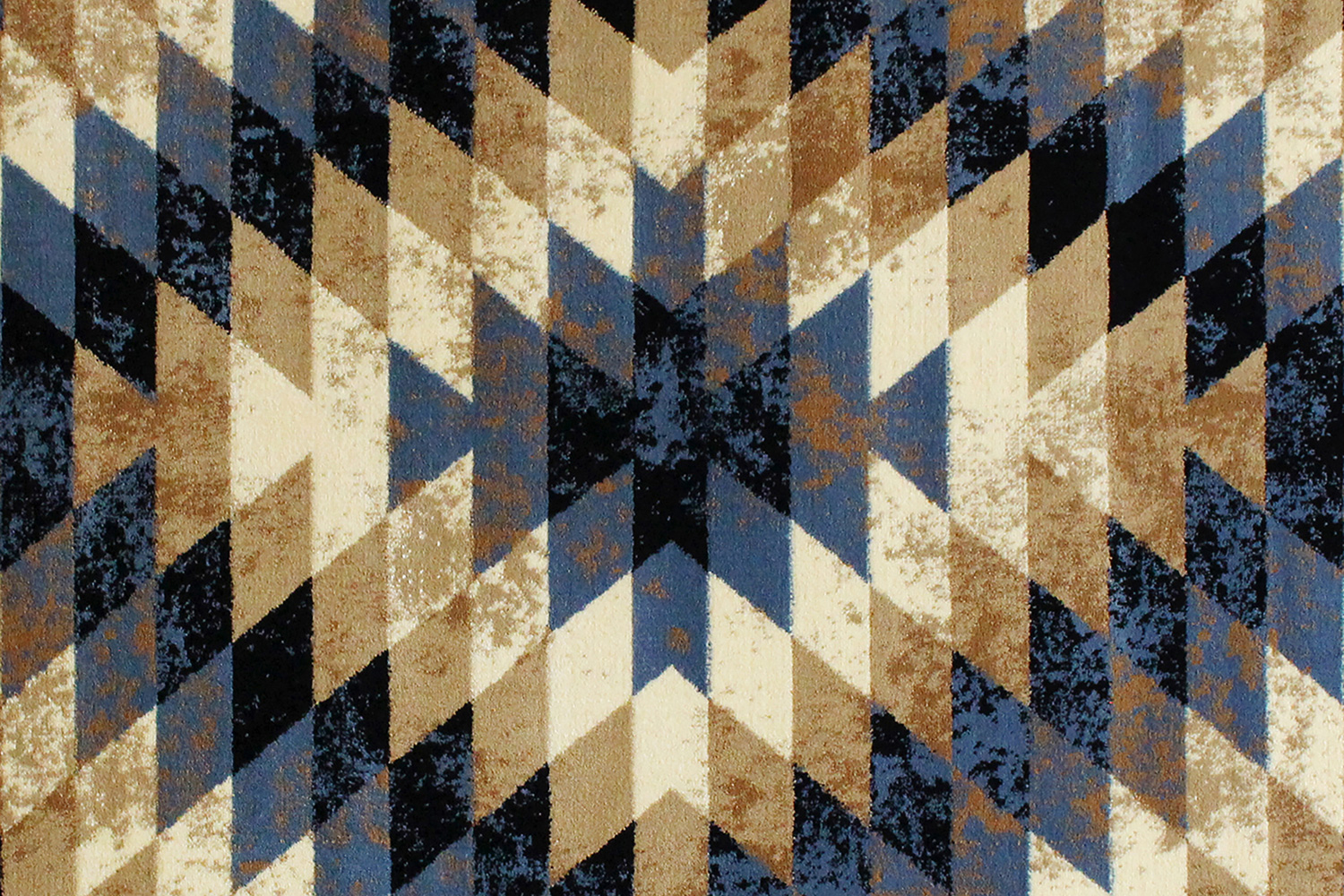 BLNK Teagan Collection Southwestern Style Olefin Area Rug with Jute Backing - Blue, 5'W x 7'L