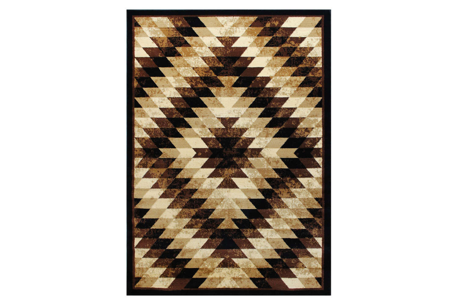 BLNK Teagan Collection Southwestern Style Olefin Area Rug with Jute Backing - Brown, 5'W x 7'L