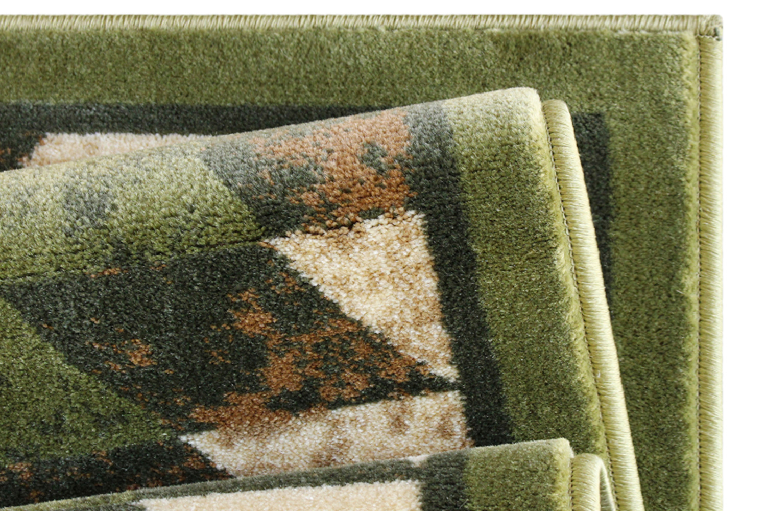 BLNK Teagan Collection Southwestern Style Olefin Area Rug with Jute Backing - Green, 6'W x 9'L