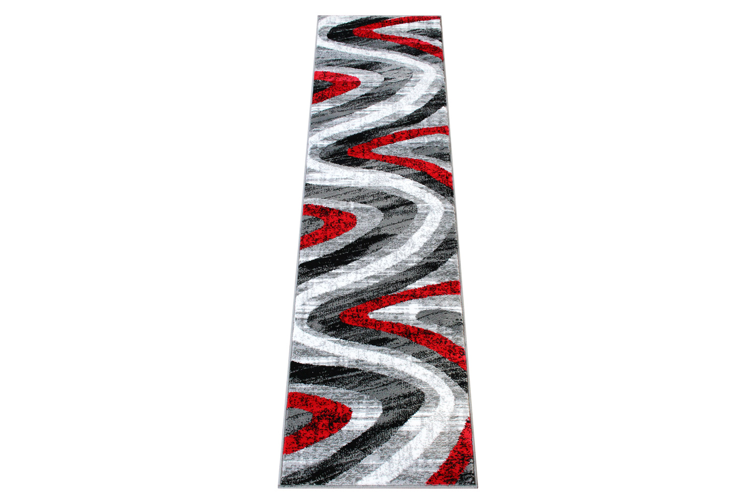 BLNK - Altum Collection Olefin Wave Patterned Area Rug with Jute Backing
