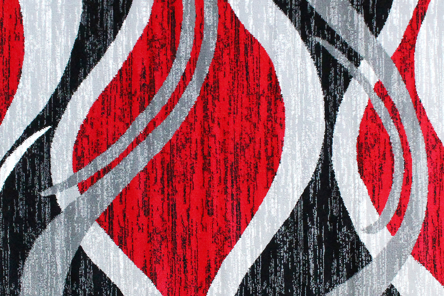 BLNK Wisp Collection Olefin Rippled Area Rug with Jute Backing - Red, 5'W x 7'L