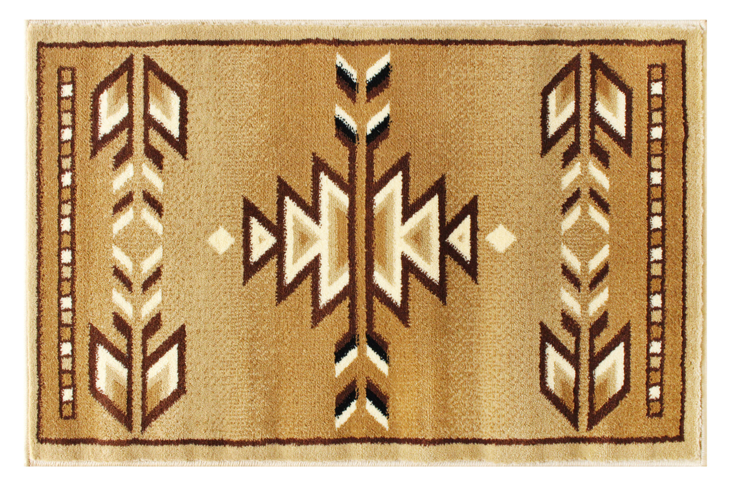 BLNK Lodi Collection Southwestern Style Olefin Area Rug with Jute Backing - Brown, 2'W x 3'L