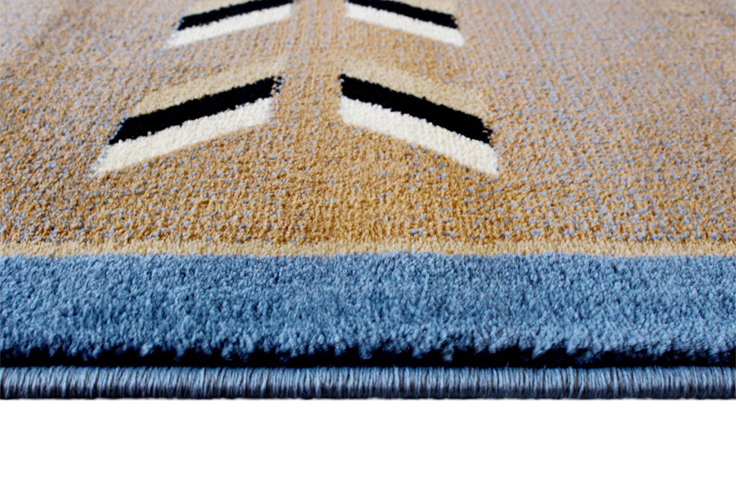 BLNK Lodi Collection Southwestern Style Olefin Area Rug with Jute Backing - Blue, 2'W x 7'L