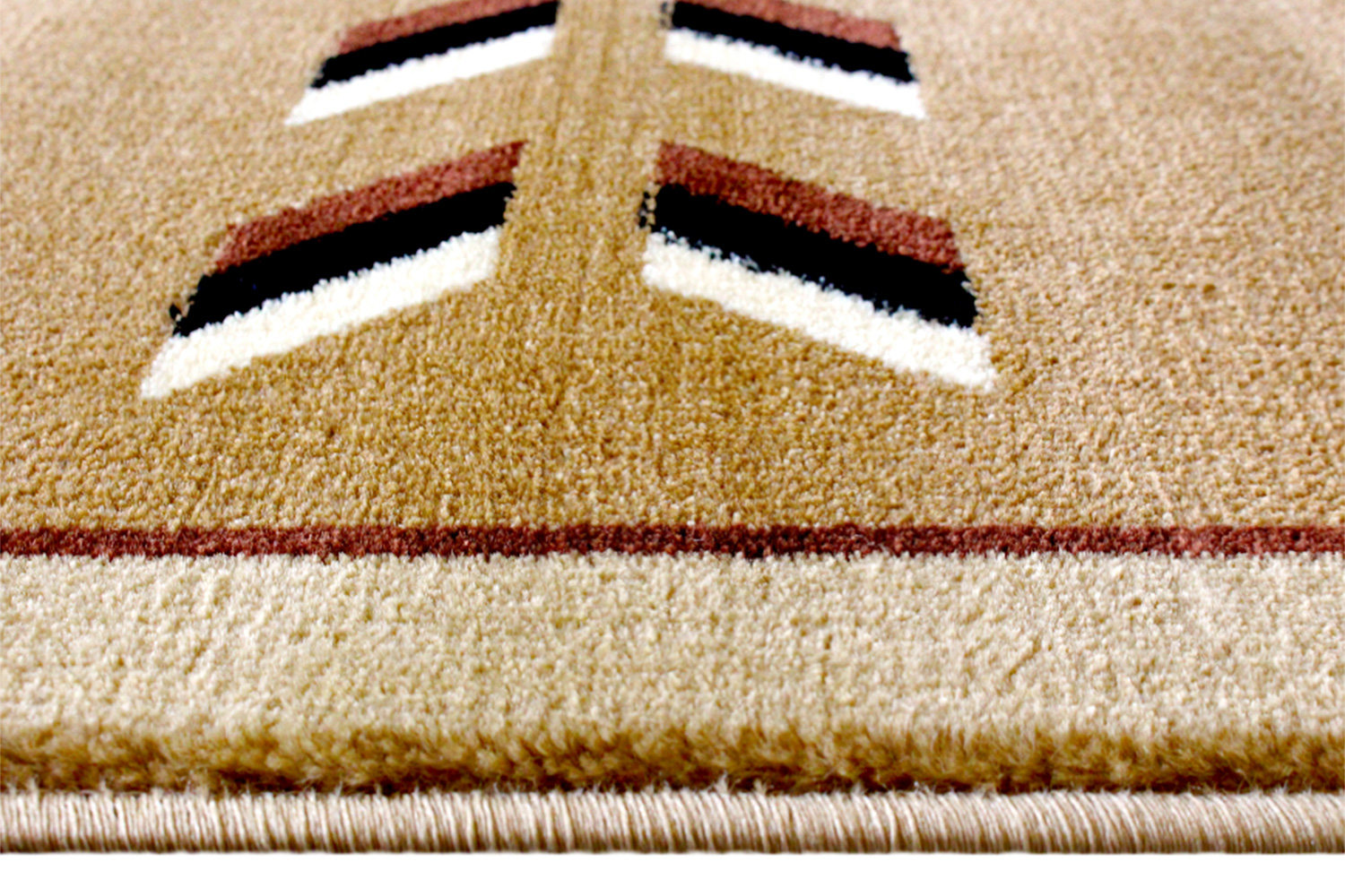 BLNK Lodi Collection Southwestern Style Olefin Area Rug with Jute Backing - Brown, 5'W x 7'L